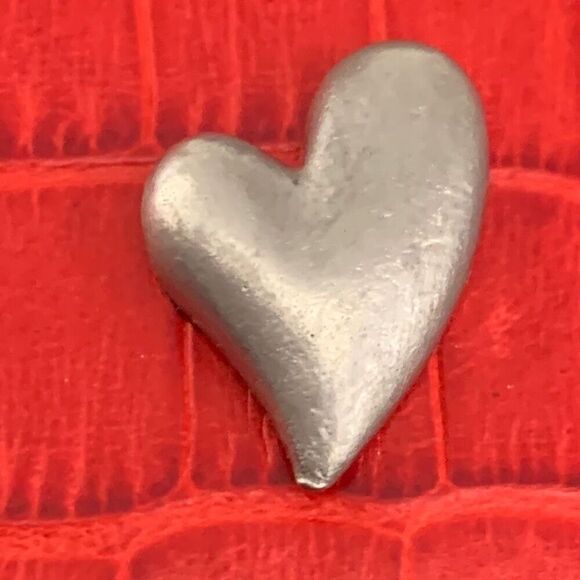 Karen Callan Small Wallet & Keychain - Red Embossed Leather - Faux Croc - Picture 5 of 9